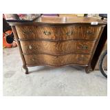 Antique Curved Front Oak Dresser [No Mirror]