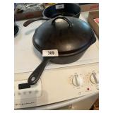 Unmarked Deep Cast Iron Skillet w/ Lid