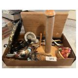 Wooden Cutting Board, Teapot, Mortar & Pestle +
