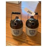 (2) UHL Pottery Society Double Spout Jugs