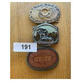 (3) Western Style Belt Buckles