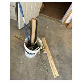 Bucket w/ Assorted Garage Items