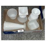 Assorted White Milk Glass