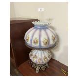 Blue Floral Parlor Lamp