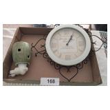 Battery Op Clock & Candle Warmer Night Light