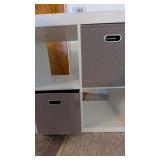 White Fiberboard Four Cube Organizer w/