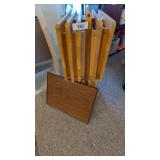(4) Wooden TV Trays w/ Stand +