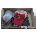 IU Hat, Other Hats, + Pair of Gloves