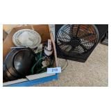 Table Fans, Extension Cord, Small Iron &