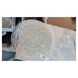 Glass Serving Platter, Candle Sticks, & Other