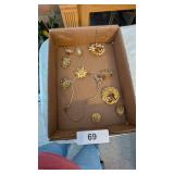 Costume Pins, Earrings & Necklaces