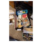 Basket w/ Reading Lights, Suction Cups, Notepads,