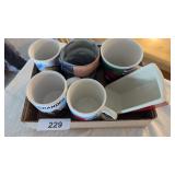 Assorted Coffee Mugs & Dish