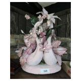 Unique Ceramic Pink Swan Floral Display