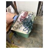 Tote w/ Lid + Christmas Lights & Rope Light