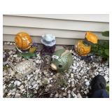 Decorative Frog & Fish + Other Outdoor Figurines