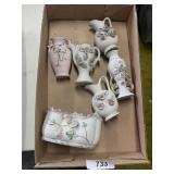 Gold Tone & Rose Vases & Planter
