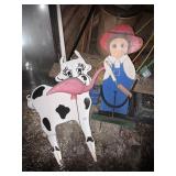 Cow & Flamingo Yard Decor