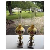 (2) Hand Painted Dresser Lamps