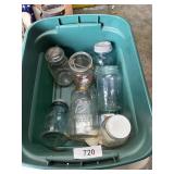 Half Gallon Ball Jar + Other Jars in Tote w/ Lid