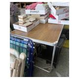 Brown Folding Table & Other Metal Folding Table