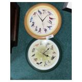 (2) Bird Wall Clocks Battery OP