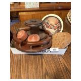 Wooden Lazy Susan, Organizer, Clock & Other