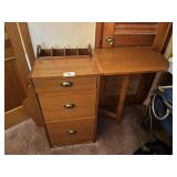 Three Drawer Drop Leaf Organizing Side Table