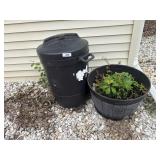 Trash Can & Resin Planter