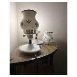 (2) Milk Glass Dresser Lamps