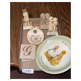 Vintage Figurines, Holly Hobbie Plate & Other