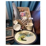 Miniature Violin w/ Case, Car Tray, Diner Cup &