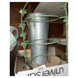 Plate Holder & Galvanized Floral Vase