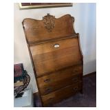 Oak Drop Front Secretary