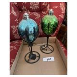 (2) Table Top Tiki Lights