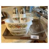 Corningware Casseroles + Sugar Dispensers