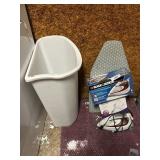 Irons & Small Ironing Board + Trash Can
