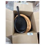 (4) Sets Lodge Steak/Fajita Cast Iron &