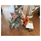 Artificial Floral, Vases, Small Lamp & Other