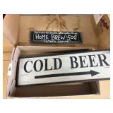 (2) Cold Beer Signs