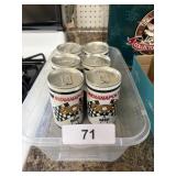 (6) 1984 Indy 500 Beer Cans One is Open