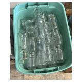 Clear Canning Jars Pint Size & Tote w/ Lid