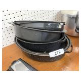 (3) Granite Ware Roasters