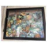 Framed Puzzle of Frogs At Spuds Sports Bar