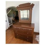 Antique Walnut Dresser w/ Mirror