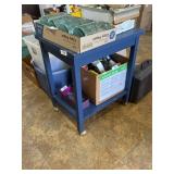 Wood Rolling Cart - Painted Blue