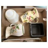 Fire King Hobnail Milk Glass Planter +