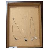 Necklaces [marked .925] w/ Costume Pendants