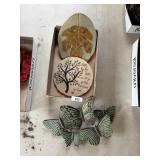 Landscape Stone, Metal Butterfly Wall Hanging &