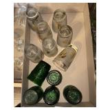 (5) Emerald Green Oatmeal Glasses &